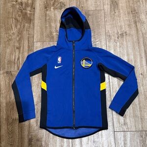 Nike Dri-FIT Blue Golden State Warriors Hoodie with NBA Logo Sz Small Kids